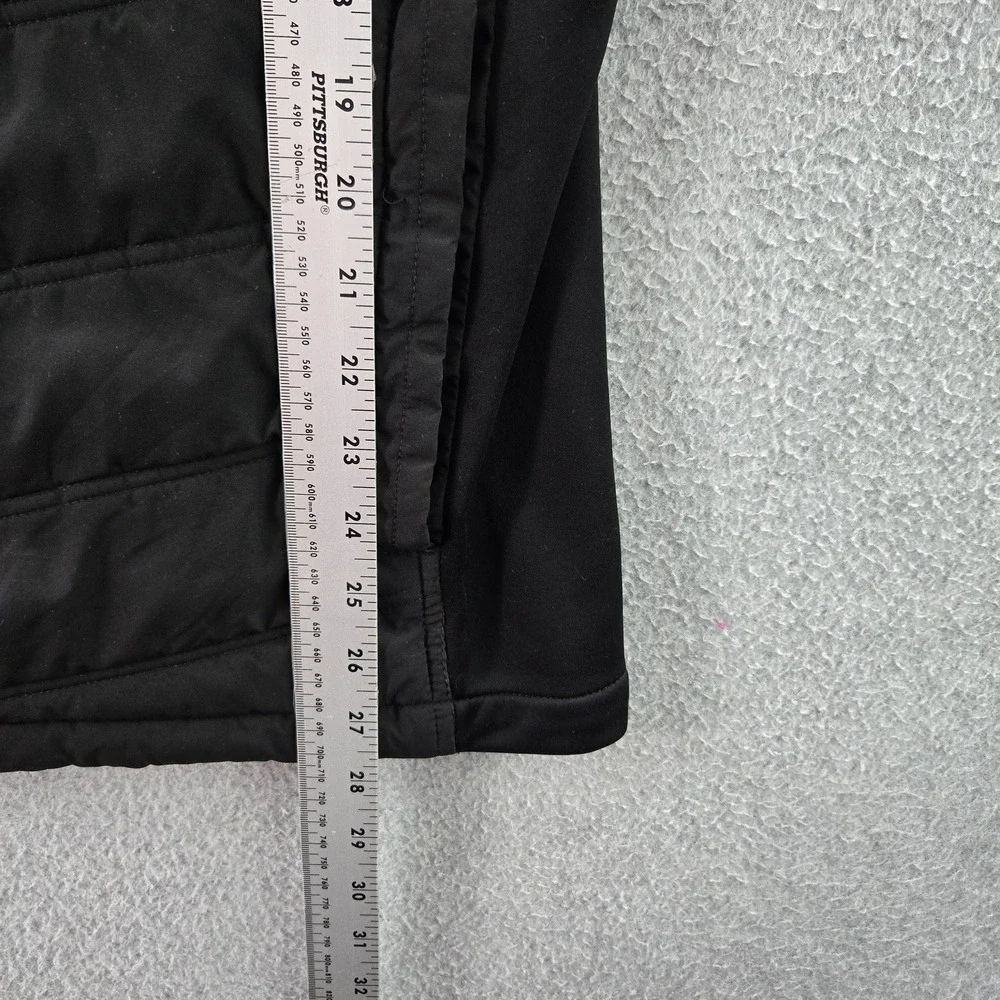 Nautica Men Jacket L/G (LARGE) Black Puffer Gorpcore Zipper Mixed‎ Media